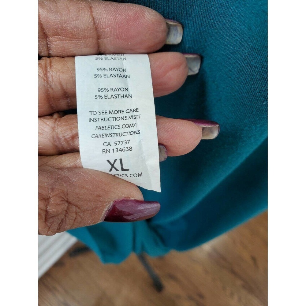 Fabletics Women's Green Rayon Scoop Neck Short Sleeve Knee Length Dress Size XL - Picture 8 of 9